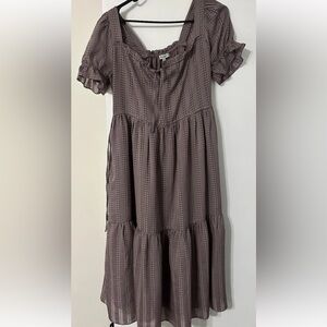 Madewell Mauve Ruffle Detail Dress